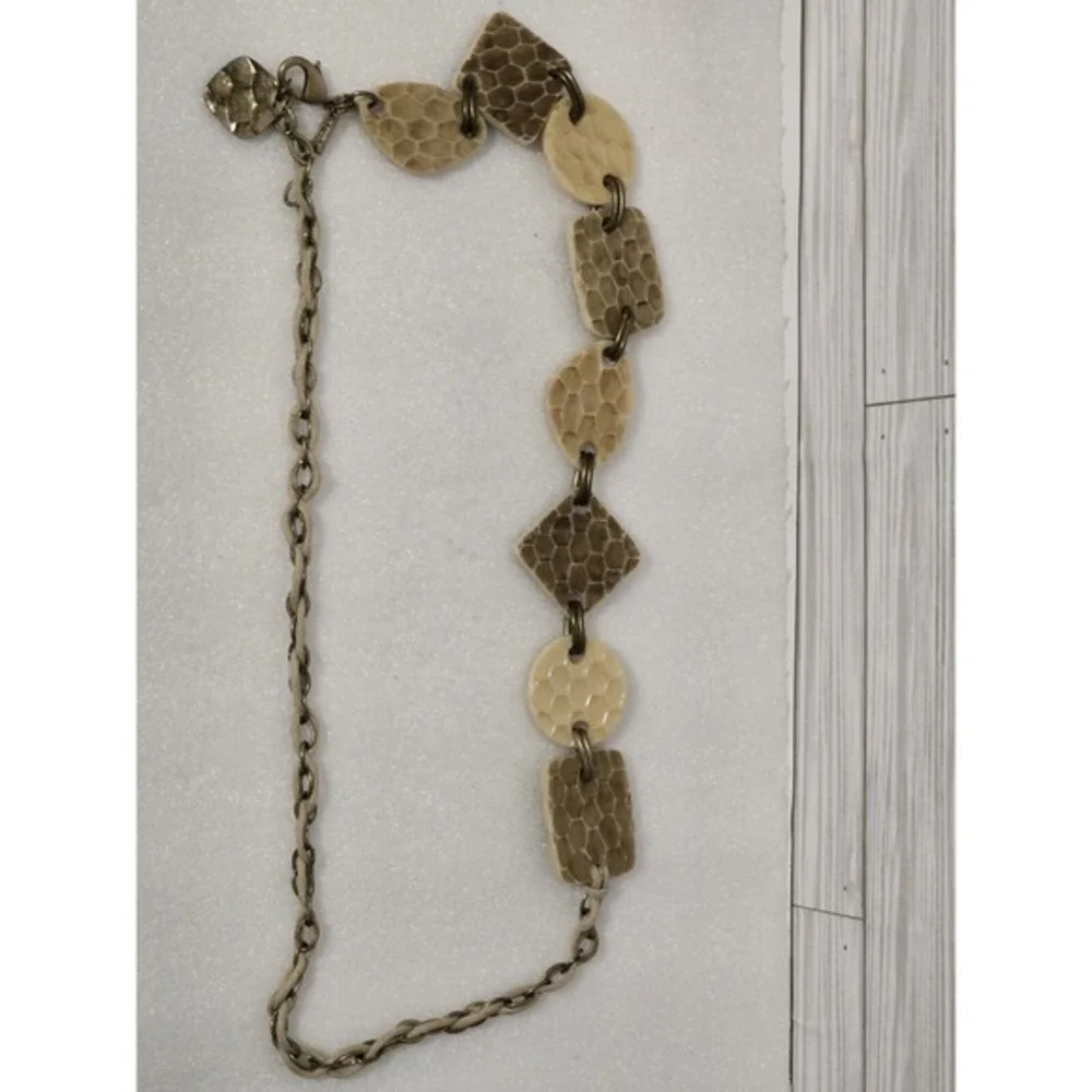 Chicos Belt Womens Hard Plastic Jewelry Design Brown Chain‎